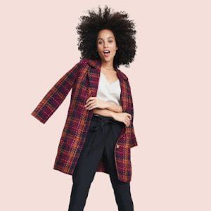 A New Day Plaid Top Coat
